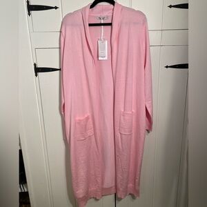 Grace Karin Lightweight Long Pink Cardigan Sweater. Size 2X NWT.